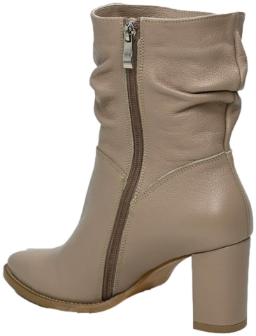 Botki Eleganckie Euromoda Shoes DIPR 1184 N Cappuccino Groszek Skóra Naturalna