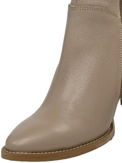 Botki Eleganckie Euromoda Shoes DIPR 1184 N Cappuccino Groszek Skóra Naturalna
