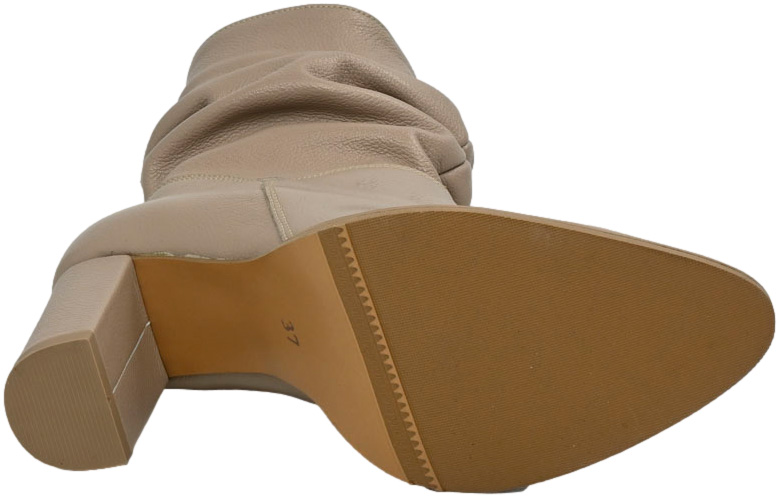 Botki Eleganckie Euromoda Shoes DIPR 1184 N Cappuccino Groszek Skóra Naturalna