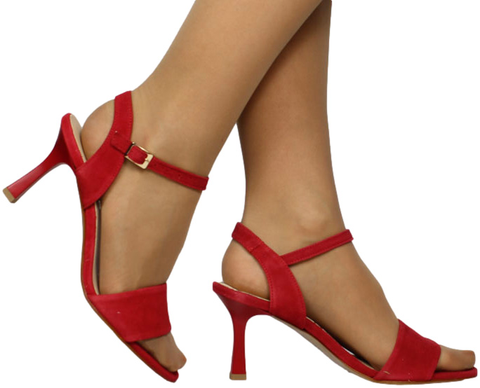 Sandały Stylowe Uncome 34311 Cam Rosso Skóra Naturalna_TN