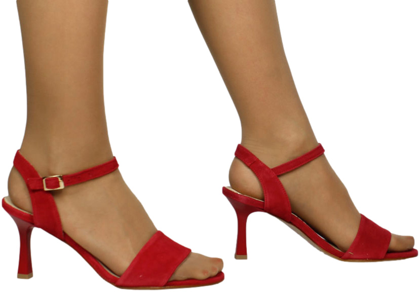 Sandały Stylowe Uncome 34311 Cam Rosso Skóra Naturalna_TN