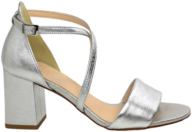 Sandały Stylowe Uncome 34314 Silver Skóra Naturalna_TN