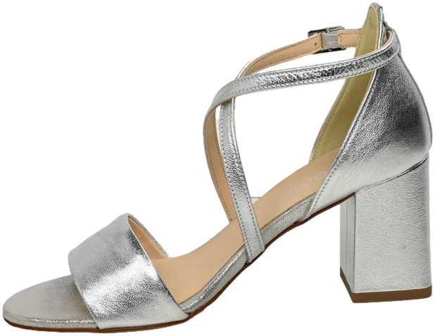 Sandały Stylowe Uncome 34314 Silver Skóra Naturalna_TN