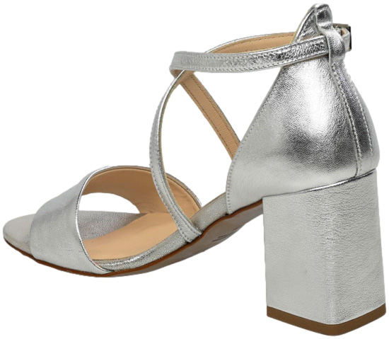 Sandały Stylowe Uncome 34314 Silver Skóra Naturalna_TN