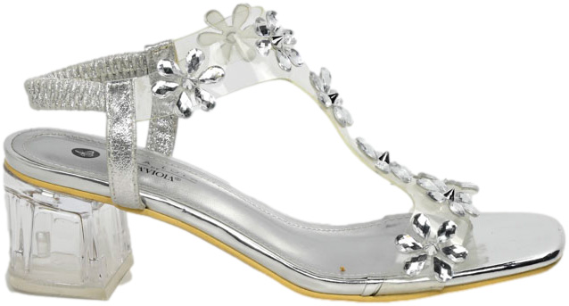 Sandały Modne Sca'viola lola lola H-20 Silver Srebrne_TN