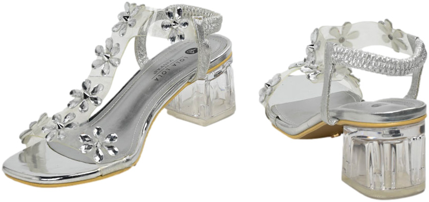 Sandały Modne Sca'viola lola lola H-20 Silver Srebrne_TN