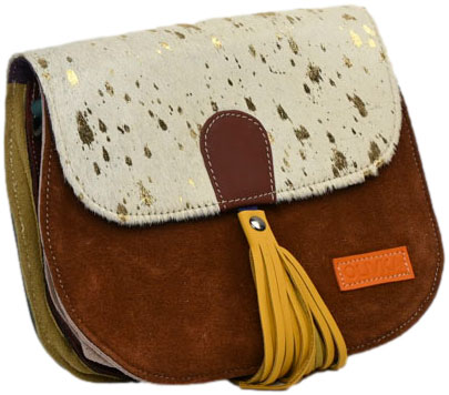 Torebka Wykonana Ręcznie Olivka 200010-1 Agnieszka Multikolor Skóra Naturalna