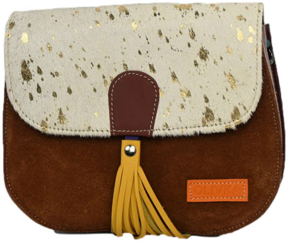 Torebka Wykonana Ręcznie Olivka 200010-1 Agnieszka Multikolor Skóra Naturalna