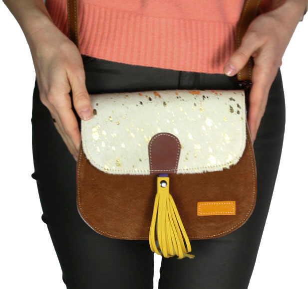 Torebka Wykonana Ręcznie Olivka 200010-1 Agnieszka Multikolor Skóra Naturalna