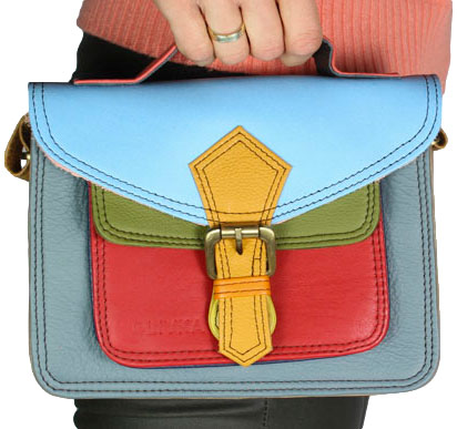 Torebka Modna Olivka 100051G-1 Tina Multikolor Skóra Naturalna