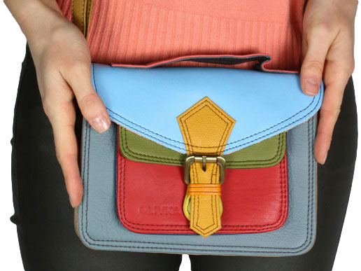 Torebka Modna Olivka 100051G-1 Tina Multikolor Skóra Naturalna