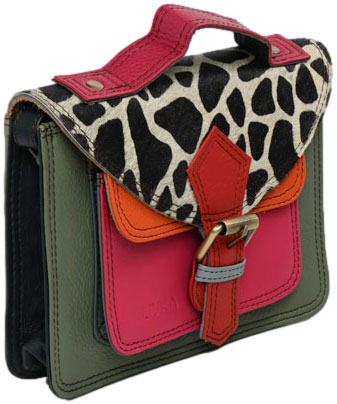 Torebka Wykonana Ręcznie Olivka 100064W-1 Tina Multikolor Skóra Naturalna