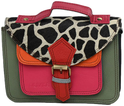 Torebka Wykonana Ręcznie Olivka 100064W-1 Tina Multikolor Skóra Naturalna