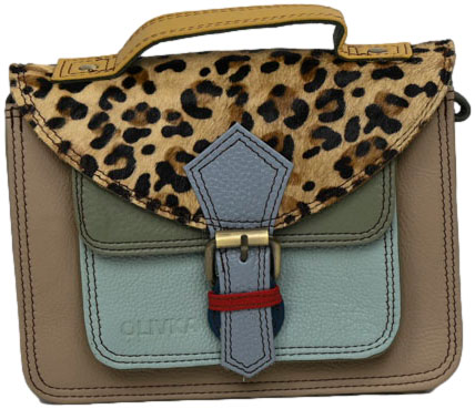 Torebka Wykonana Ręcznie Olivka 100064W-2 Tina Multikolor Skóra Naturalna