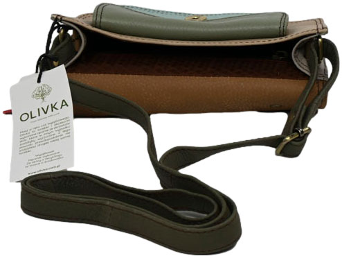 Torebka Wykonana Ręcznie Olivka 100064W-2 Tina Multikolor Skóra Naturalna