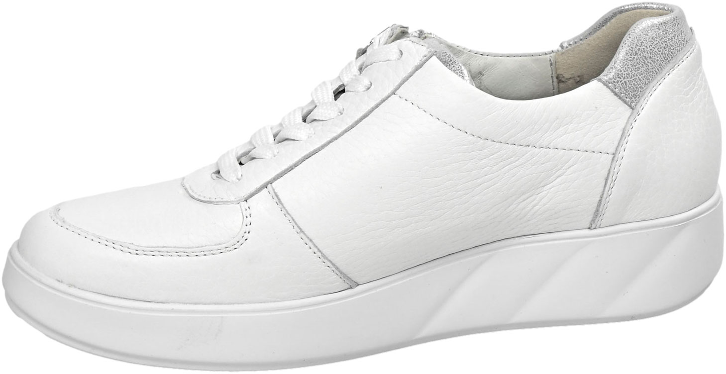 Sneakersy Wygodne Waldlaufer 622003 200 663 White Białe Skóra Naturalna