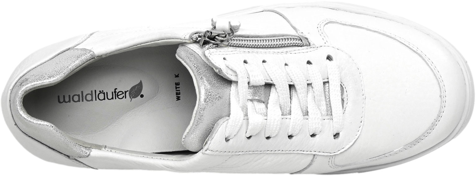 Sneakersy Wygodne Waldlaufer 622003 200 663 White Białe Skóra Naturalna