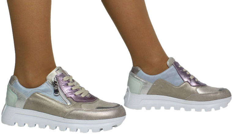 Sneakersy Wygodne Waldlaufer 993004 906 349 H-Ajala Poison Bronx Skóra Naturalna