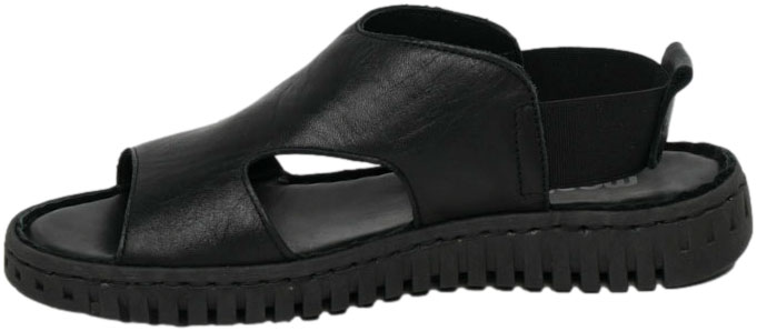 Sandały Wygodne Manitu 910162-01 Black Czarne Skóra Naturalna
