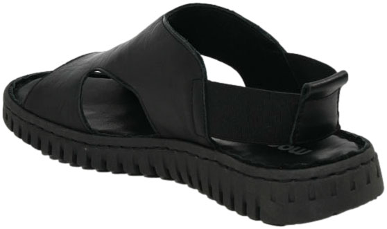 Sandały Wygodne Manitu 910162-01 Black Czarne Skóra Naturalna