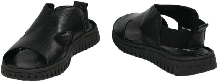 Sandały Wygodne Manitu 910162-01 Black Czarne Skóra Naturalna
