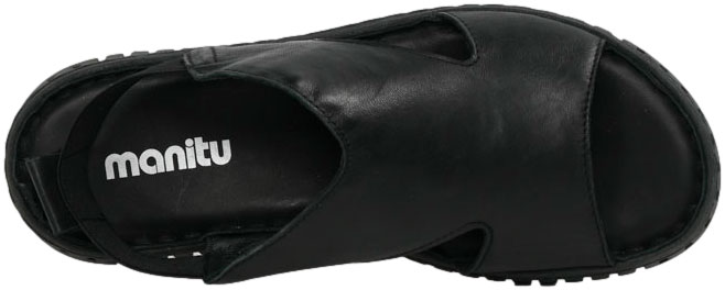Sandały Wygodne Manitu 910162-01 Black Czarne Skóra Naturalna