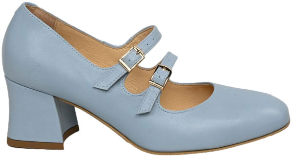 Czółenka Stylowe Tomex 1666 Baby Blue Niebieskie  Skóra Naturalna