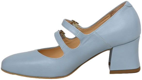 Czółenka Stylowe Tomex 1666 Baby Blue Niebieskie  Skóra Naturalna