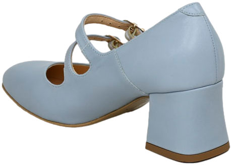 Czółenka Stylowe Tomex 1666 Baby Blue Niebieskie  Skóra Naturalna