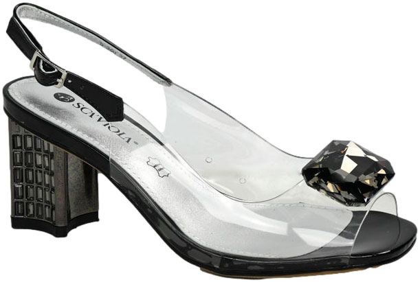 Sandały Eleganckie Scaviola S-360 Black Czarne