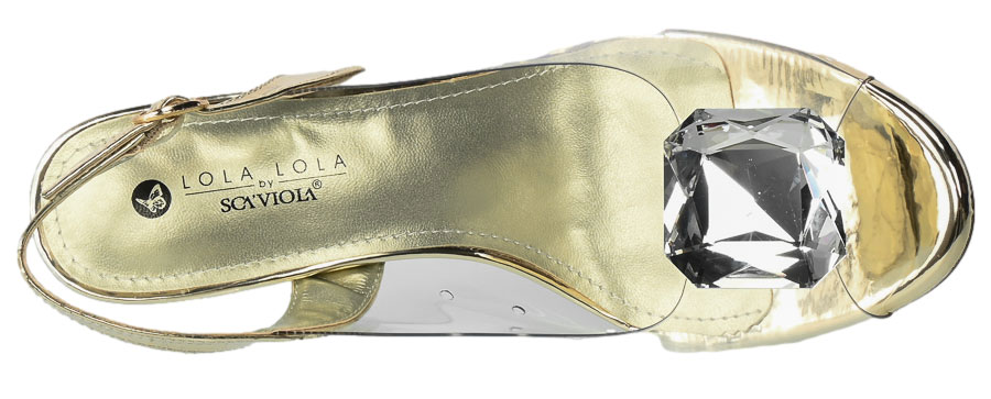 Sandały Stylowe Scaviola S-97 Gold Złoty_TN
