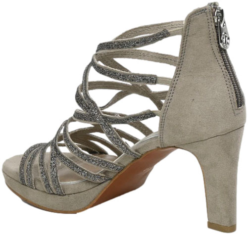 Sandały Na Słupku Marco Tozzi 2-28373-20 344 Taupe Comb_TN