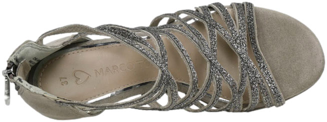 Sandały Na Słupku Marco Tozzi 2-28373-20 344 Taupe Comb_TN
