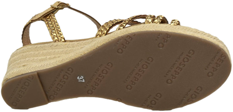 Sandały Na Koturnie GiosEppo 72076 Dark Gold Skóra Naturalna_TN