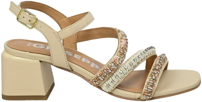Sandały Eleganckie GiosEppo 72131 OFF White Skóra Naturalna_TN