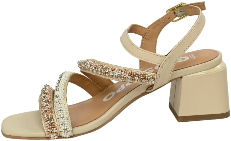Sandały Eleganckie GiosEppo 72131 OFF White Skóra Naturalna_TN