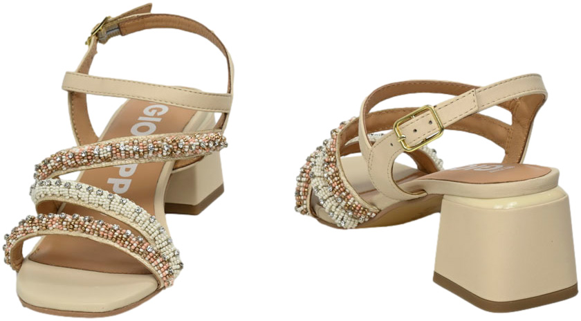 Sandały Eleganckie GiosEppo 72131 OFF White Skóra Naturalna_TN