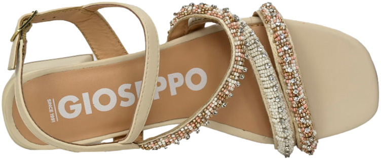 Sandały Eleganckie GiosEppo 72131 OFF White Skóra Naturalna_TN