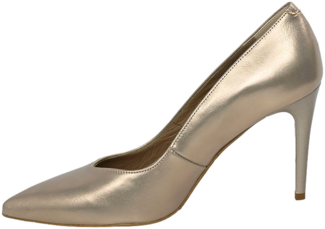 Szpilki Eleganckie Kaniowski K80-2-328 Złote Skóra Naturalna 