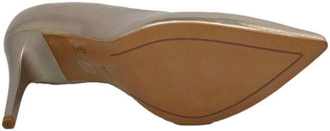 Szpilki Eleganckie Kaniowski K80-2-328 Złote Skóra Naturalna 