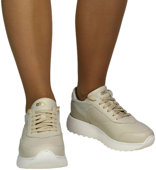 Sneakersy Stylowe Ryłko D1RY1_V_ _8TR Beżowe Skóra Naturalna