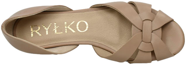 Sandały Modne Ryłko I1KS6__A__Z02F Beige Skóra Naturalna