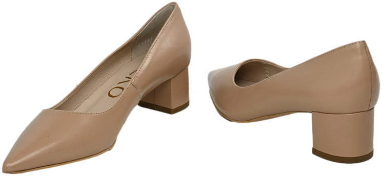 Czółenka Eleganckie Ryłko B4200___ _1IG Beżowe Skóra Naturalna