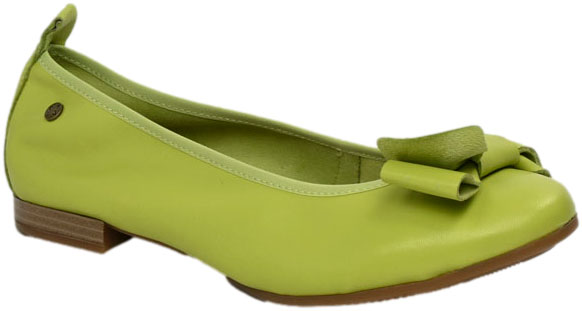 Baleriny Stylowe Maciejka P6802-09 00 Limonka Skóra Naturalna