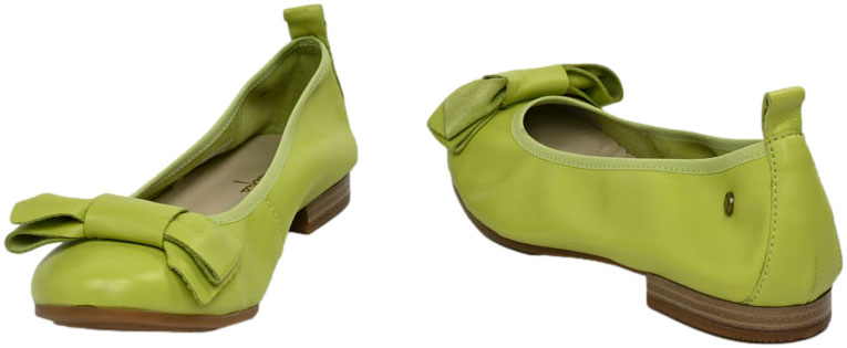 Baleriny Stylowe Maciejka P6802-09 00 Limonka Skóra Naturalna