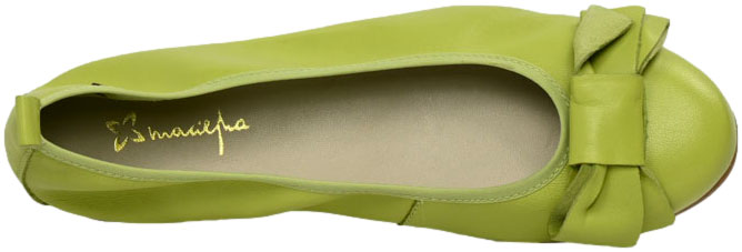 Baleriny Stylowe Maciejka P6802-09 00 Limonka Skóra Naturalna