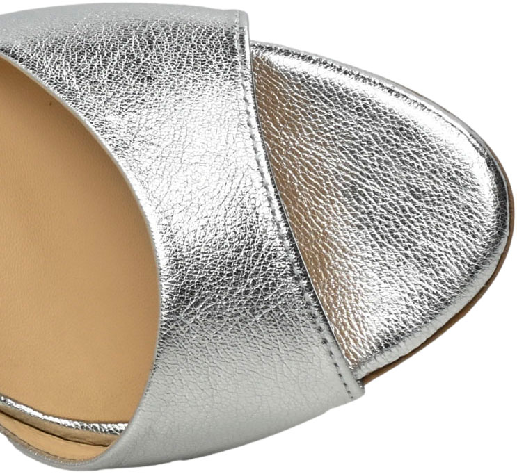Sandały Eleganckie Tomex 1509 Srebrne Skóra Naturalna_TN