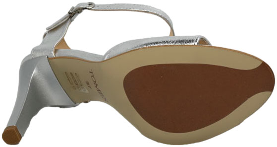 Sandały Eleganckie Tomex 1509 Srebrne Skóra Naturalna_TN