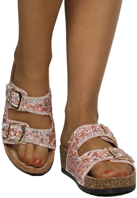 Klapki Stylowe Scaviola L-46 Pink Różowe
