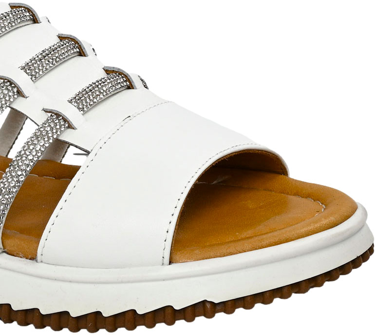 Sandały Stylowe Venezia B032 White Białe Skórzane Naturalna
